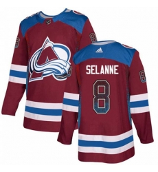 Colorado Avalanche #8 Teemu Selanne Authentic Burgundy Drift Fashion NHL Jersey
