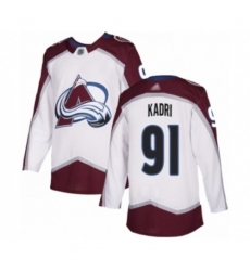 Colorado Avalanche #91 Nazem Kadri Authentic White Away Hockey Jersey