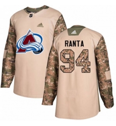 Colorado Avalanche #94 Sampo Ranta Authentic Camo Veterans Day Practice NHL Jersey