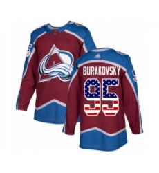 Colorado Avalanche #95 Andre Burakovsky Authentic Burgundy Red USA Flag Fashion Hockey Jersey