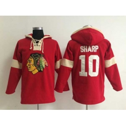 Chicago Blackhawks #10 Patrick Sharp Red-Cream pullover hooded