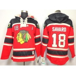 Chicago Blackhawks #18 Denis Savard Red pullover hooded
