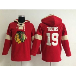 Chicago Blackhawks #19 Jonathan Toews Red-Cream pullover hooded