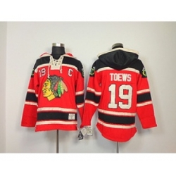 Chicago Blackhawks #19 Jonathan Toews Red pullover hooded