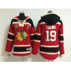 Chicago Blackhawks #19Jonathan Toews Red-Black NHL Hoodie