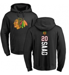 Chicago Blackhawks #20 Brandon Saad Black Backer Pullover Hoodie