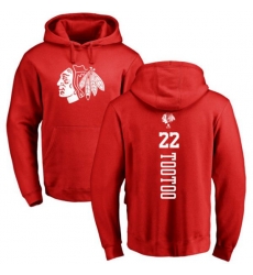 Chicago Blackhawks #22 Jordin Tootoo Red One Color Backer Pullover Hoodie
