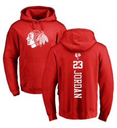 Chicago Blackhawks #23 Michael Jordan Red One Color Backer Pullover Hoodie