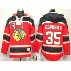 Chicago Blackhawks #35 Tony Esposito Red pullover hooded