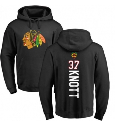 Chicago Blackhawks #37 Graham Knott Black Backer Pullover Hoodie
