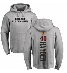 Chicago Blackhawks #40 John Hayden Ash Backer Pullover Hoodie