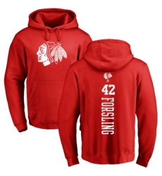 Chicago Blackhawks #42 Gustav Forsling Red One Color Backer Pullover Hoodie