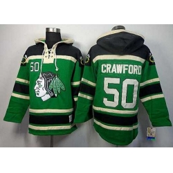 Chicago Blackhawks #50 Corey Crawford Green pullover hooded