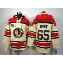 Chicago Blackhawks #65 Andrew Shaw Cream-Red pullover hooded
