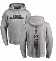 Chicago Blackhawks #7 Brent Seabrook Ash Backer Pullover Hoodie