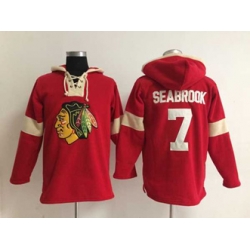 Chicago Blackhawks #7 Brent Seabrook Red-Cream pullover hooded