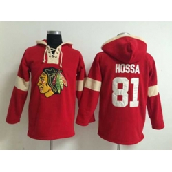 Chicago Blackhawks #81 Marian Hossa Ged-Cream pullover hooded