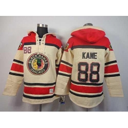 Chicago Blackhawks #88 Patrick Kane Cream pullover hooded