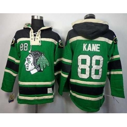 Chicago Blackhawks #88 Patrick Kane Green pullover hooded