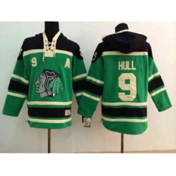 Chicago Blackhawks #9 Bobby Hull Green pullover hooded