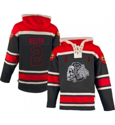 Old Time Hockey Chicago Blackhawks #2 Duncan Keith Premier Black Sawyer Hooded Sweatshirt NHL Jersey