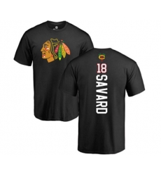 Chicago Blackhawks #18 Denis Savard Black Backer T-Shirt