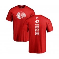 Chicago Blackhawks #42 Gustav Forsling Red One Color Backer T-Shirt