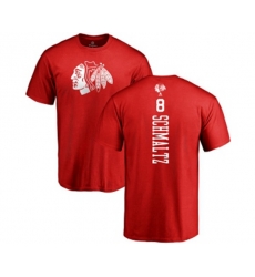 Chicago Blackhawks #8 Nick Schmaltz Red One Color Backer T-Shirt
