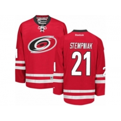 Carolina Hurricanes #21 Lee Stempniak Authentic Red Home NHL Jersey