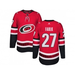 Carolina Hurricanes #27 Justin Faulk Authentic Red Home NHL Jersey