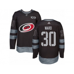 Carolina Hurricanes #30 Cam Ward Authentic Black 1917-2017 100th Anniversary NHL Jersey
