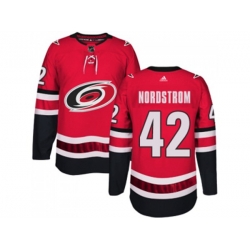 Carolina Hurricanes #42 Joakim Nordstrom Authentic Red Home NHL Jersey