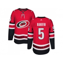 Carolina Hurricanes #5 Noah Hanifin Authentic Red Home NHL Jersey