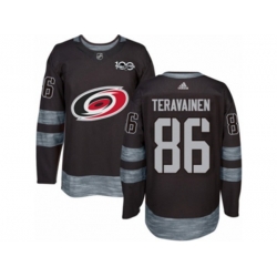 Carolina Hurricanes #86 Teuvo Teravainen Authentic Black 1917-2017 100th Anniversary NHL Jersey