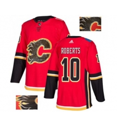 Calgary Flames #10 Gary Roberts Authentic Red Fashion Gold Hockey Jersey