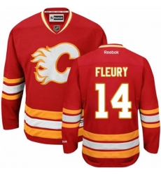 Calgary Flames #14 Theoren Fleury Premier Red Third NHL Jersey