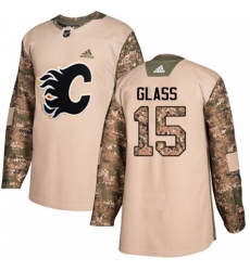 Calgary Flames #15 Tanner Glass Authentic Camo Veterans Day Practice NHL Jersey
