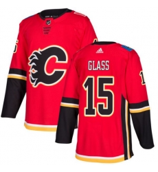 Calgary Flames #15 Tanner Glass Premier Red Home NHL Jersey