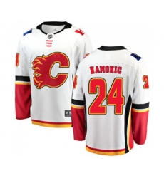 Calgary Flames #24 Travis Hamonic Fanatics Branded White Away Breakaway Hockey Jersey