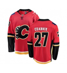 Calgary Flames #27 Austin Czarnik Authentic Red Home Fanatics Branded Breakaway Hockey Jersey