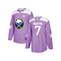 Adidas Buffalo Sabres #7 Rick Martin Purple Authentic Fights Cancer Stitched NHL Jersey