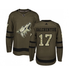 Arizona Coyotes #17 Alex Galchenyuk Authentic Green Salute to Service Hockey Jersey