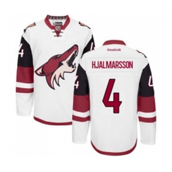 Arizona Coyotes #4 Niklas Hjalmarsson Authentic White Away Hockey Jersey