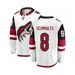 Arizona Coyotes #8 Nick Schmaltz Authentic White Away Fanatics Branded Breakaway Hockey Jersey