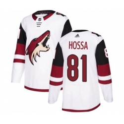 Arizona Coyotes #81 Marian Hossa Authentic White Away Hockey Jersey