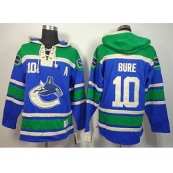 Vancouver Canucks #10 Pavel Bure blue-green[pullover hooded sweatshirt][patch A][bure]