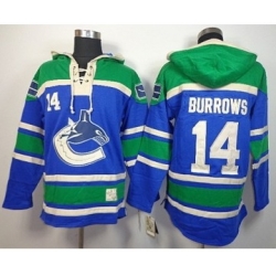Vancouver Canucks #14 Alex Burrows blue-green [pullover hooded sweatshirt]