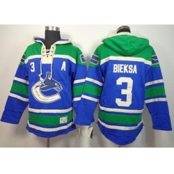 Vancouver Canucks #3 Kevin Bieksa blue-green [pullover hooded sweatshirt][patch A]