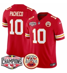 Kansas City Chiefs #10 Isiah Pacheco Red F.U.S.E. 2024 AFC West Division Champions Vapor Limited Stitched Football Jersey