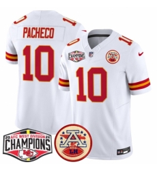 Kansas City Chiefs #10 Isiah Pachecoy White F.U.S.E. 2024 AFC West Division Champions Vapor Limited Stitched Football Jersey
